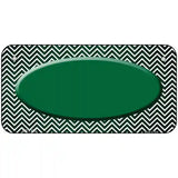 Green White Small Chevron Oval Oil Rubbed Metal Novelty License Plate 6" x 3" (BP)