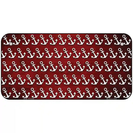 Red White Anchor Oil Rubbed Metal Novelty License Plate 6" x 3" (BP)