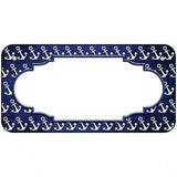 Blue White Anchor Scallop Oil Rubbed Metal Novelty License Plate 6" x 3" (BP)