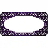 Purple White Anchor Scallop Oil Rubbed Metal Novelty License Plate 6" x 3" (BP)