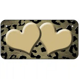 Gold Black Cheetah Hearts Oil Rubbed Metal Novelty License Plate 6" x 3" (BP)