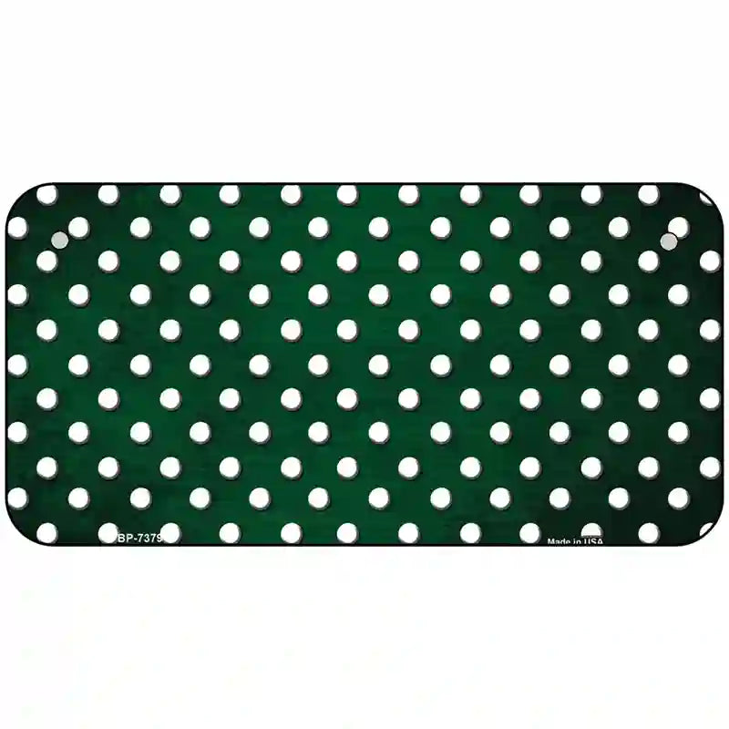 Green White Small Dots Oil Rubbed Metal Novelty License Plate 6" x 3" (BP)