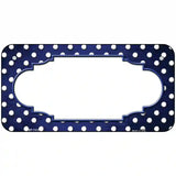 Blue White Small Dots Scallop Oil Rubbed Metal Novelty License Plate 6" x 3" (BP)