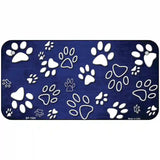 Blue White Paw Oil Rubbed Metal Novelty License Plate 6" x 3" (BP)