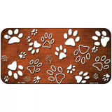 Orange White Paw Oil Rubbed Metal Novelty License Plate 6" x 3" (BP)