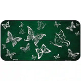 Green White Butterfly Oil Rubbed Metal Novelty License Plate 6" x 3" (BP)