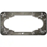 Tan White Scallop Butterfly Oil Rubbed Metal Novelty License Plate 6" x 3" (BP)
