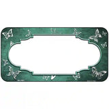 Mint White Scallop Butterfly Oil Rubbed Metal Novelty License Plate 6" x 3" (BP)