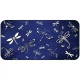 Blue White Dragonfly Oil Rubbed Metal Novelty License Plate 6" x 3" (BP)