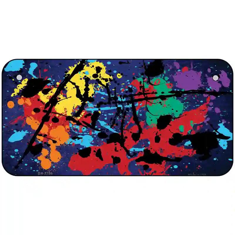 Blue Splatter Oil Rubbed Metal Novelty License Plate 6" x 3" (BP)