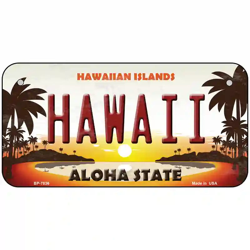 Hawaii Hawaiian Islands Novelty Metal License Plate 6" x 3" (BP)