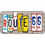 Route 66 License Plate Art Wood Metal Novelty License Plate 6" x 3" (BP)