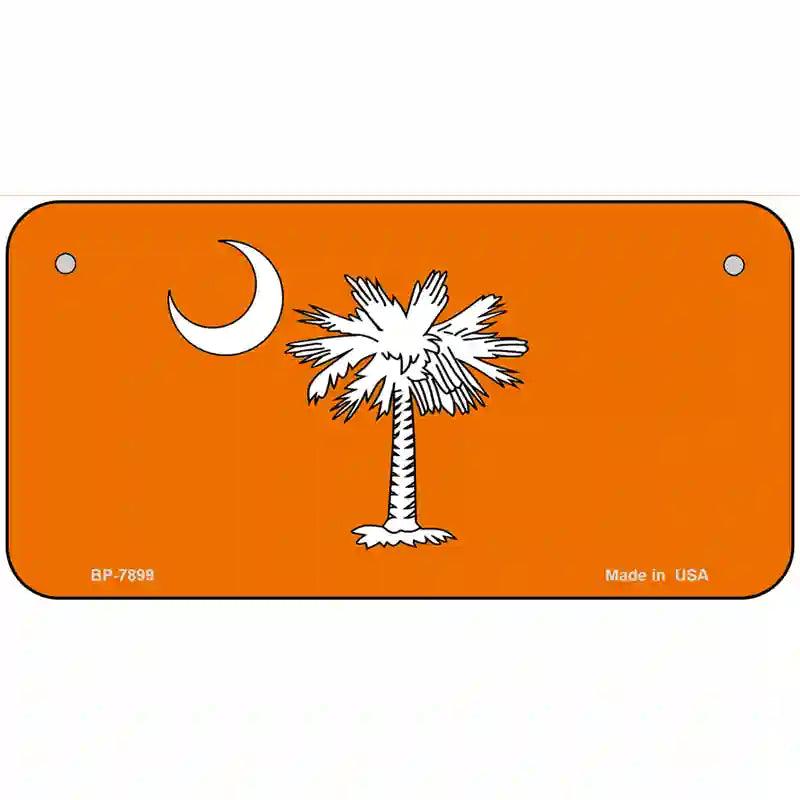 South Carolina Flag Orange Novelty Metal License Plate 6" x 3" Bicycle (BP)