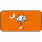 South Carolina Flag Orange Novelty Metal License Plate 6" x 3" Bicycle (BP)