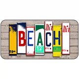 Beach Wood License Plate Art Novelty Metal License Plate 6" x 3" (BP)