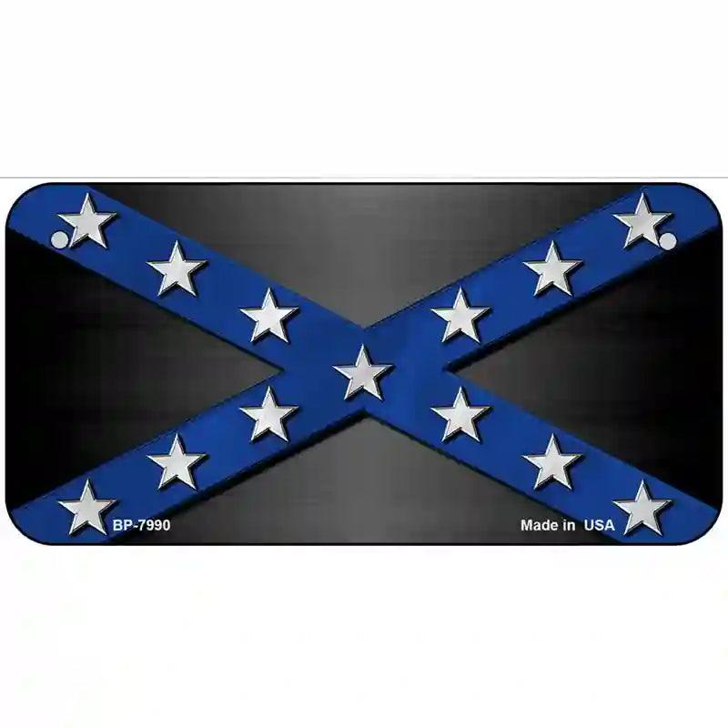 Confederate Stripes Blue Novelty Metal License Plate 6" x 3" (BP)