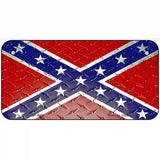 Confederate Flag Diamond Novelty Metal License Plate 6" x 3" (BP)