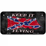 Confederate Keep It Flying Novelty Metal License Plate 6" x 3" (BP)