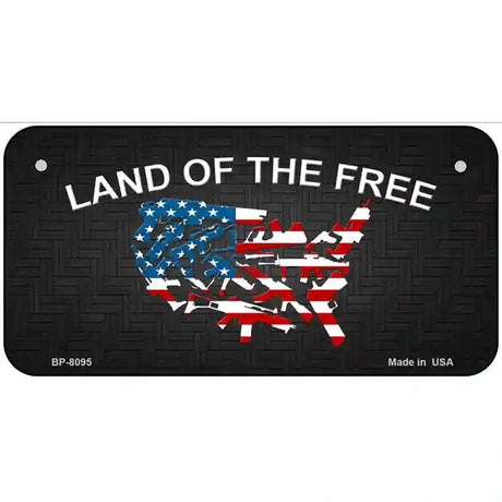 Land Of The Free Novelty Metal License Plate 6" x 3" (BP)