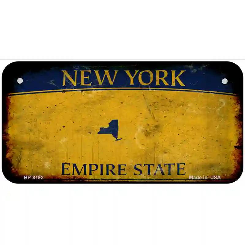 New York Yellow Blank Rusty Novelty Metal License Plate 6" x 3" (BP)
