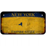 New York Yellow Blank Rusty Novelty Metal License Plate 6" x 3" (BP)
