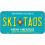 Ski Taos Teal New Mexico Novelty License Plate 6" x 3" (BP)