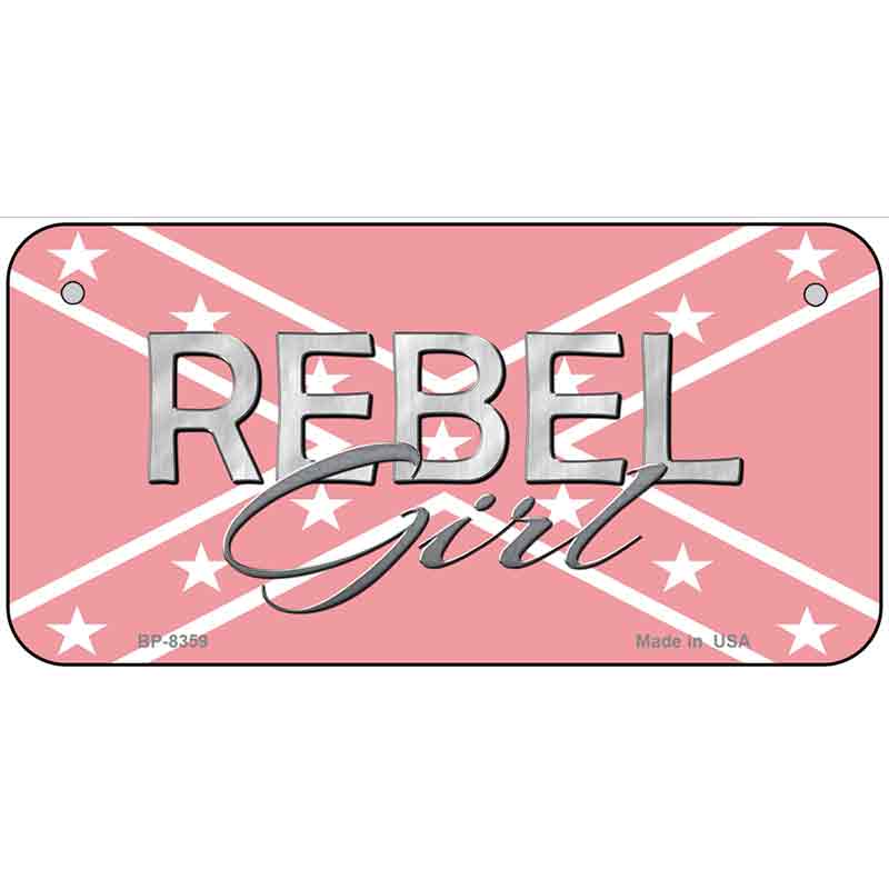 Rebel Girl Pink Metal Novelty License Plate