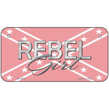 Rebel Girl Pink Metal Novelty License Plate
