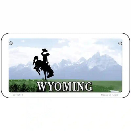 Wyoming State Novelty Metal License Plate 6" x 3" Bicycle (BP)