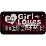 This Girl Loves Florida State Novelty Metal License Plate 6" x 3" (BP)