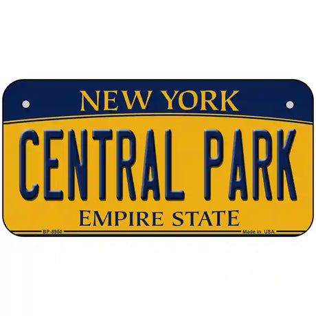 Central Park New York Metal Novelty License Plate 6" x 3" Bicycle (BP)