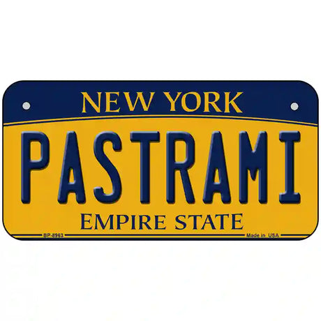 Pastrami New York Metal Novelty License Plate 6" x 3" Bicycle (BP)