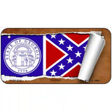 Georgia Flag Scroll Metal Novelty License Plate 6" x 3" (BP)