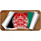 Afghanistan Flag Scroll Metal Novelty License Plate 6" x 3" (BP)