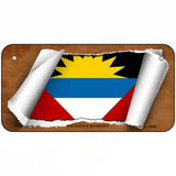 Antigua & Barbuda Flag Scroll Metal Novelty License Plate 6" x 3" (BP)