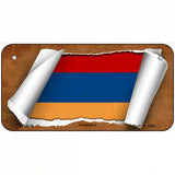 Armenia Flag Scroll Metal Novelty License Plate 6" x 3" (BP)
