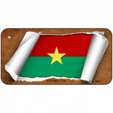 Burkina Faso Flag Scroll Metal Novelty License Plate 6" x 3" (BP)