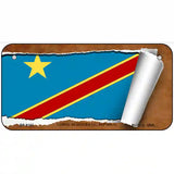 Congo Democratic Republic Flag Scroll Metal Novelty License Plate 6" x 3" (BP)
