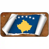 Kosovo Flag Scroll Metal Novelty License Plate 6" x 3" (BP)