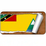 Nevis Flag Scroll Metal Novelty License Plate 6" x 3" (BP)