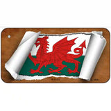 Wales Flag Scroll Metal Novelty License Plate 6" x 3" (BP)