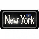 New York Flag Script Metal Novelty License Plate 6" x 3" (BP)