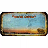 North Dakota Rusty Novelty Metal License Plate 6" x 3" (BP)