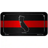 California Thin Red Line Metal Novelty License Plate 6" x 3" (BP)