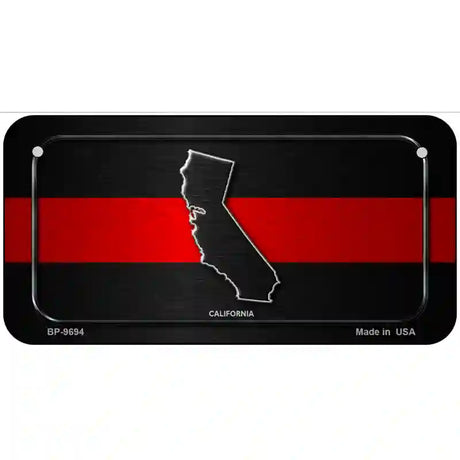 California Thin Red Line Metal Novelty License Plate 6" x 3" (BP)