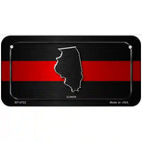 Illinois Thin Red Line Metal Novelty License Plate 6" x 3" (BP)