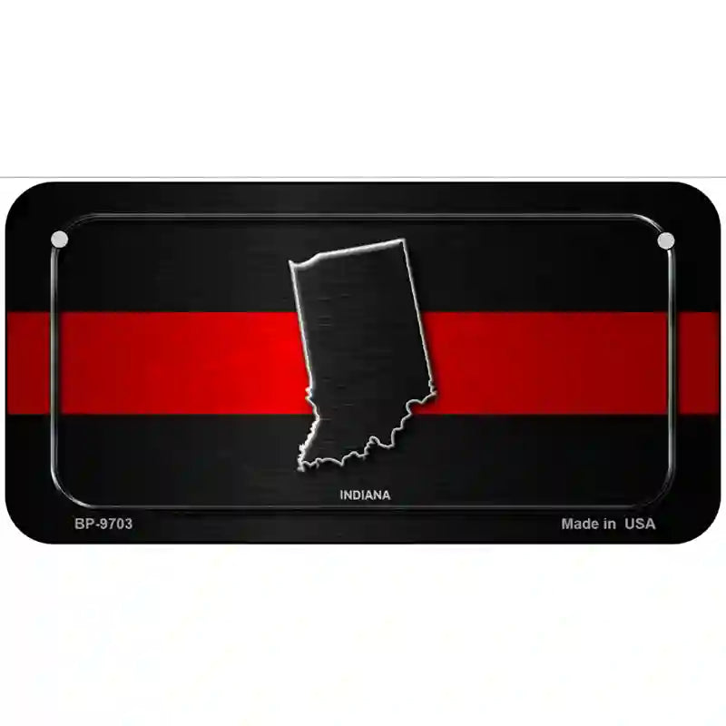 Indiana Thin Red Line Metal Novelty License Plate 6" x 3" (BP)