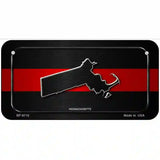 Massachusetts Thin Red Line Metal Novelty License Plate 6" x 3" (BP)