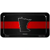 Minnesota Thin Red Line Metal Novelty License Plate 6" x 3" (BP)