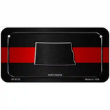 North Dakota Thin Red Line Metal Novelty License Plate 6" x 3" (BP)